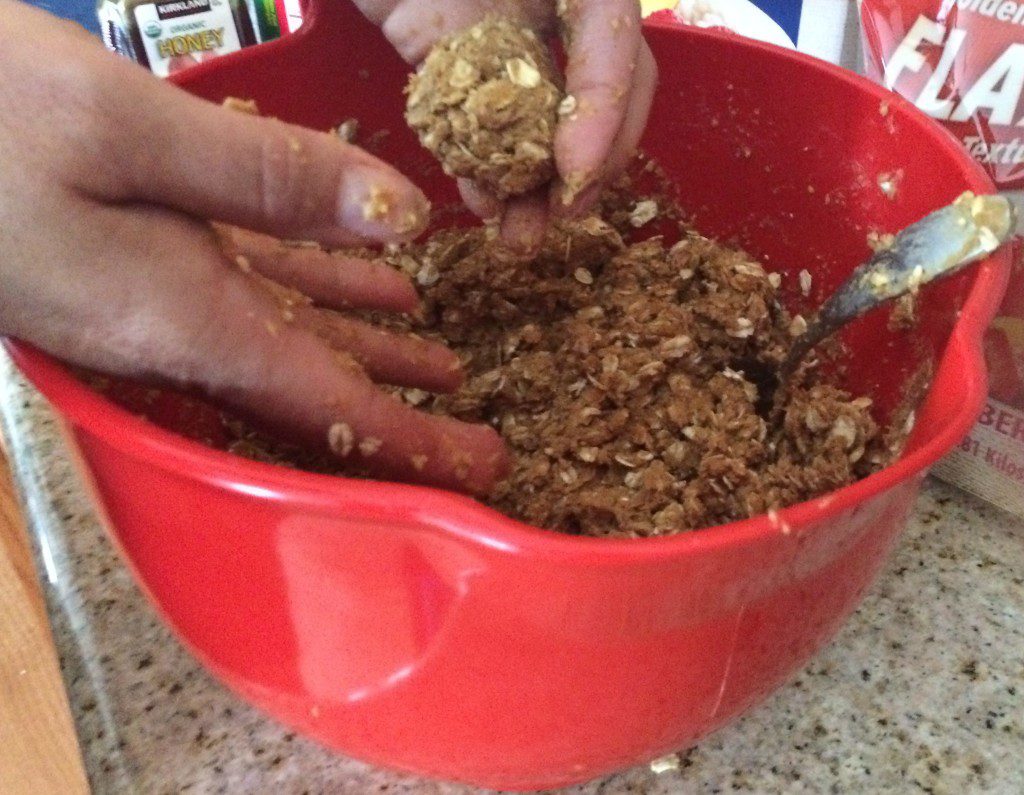 Making the kid simple recipe peanut butter balls