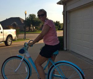 My birthday present! A new cruiser bicycle in powder blue!