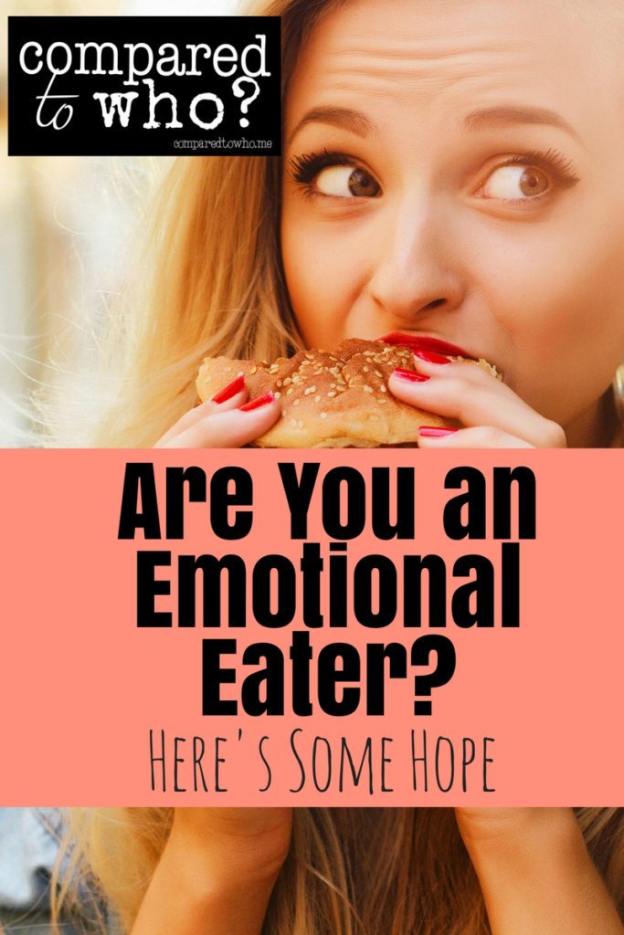 Emotional eater image of woman eating Christian body image article